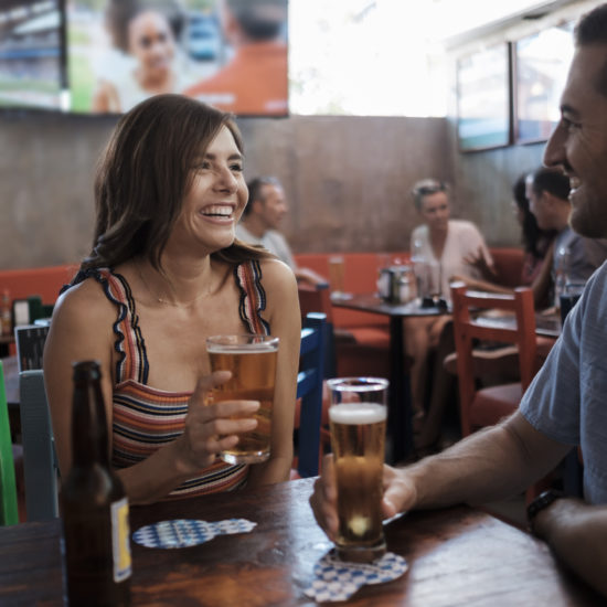 man woman having beer tiktok dating