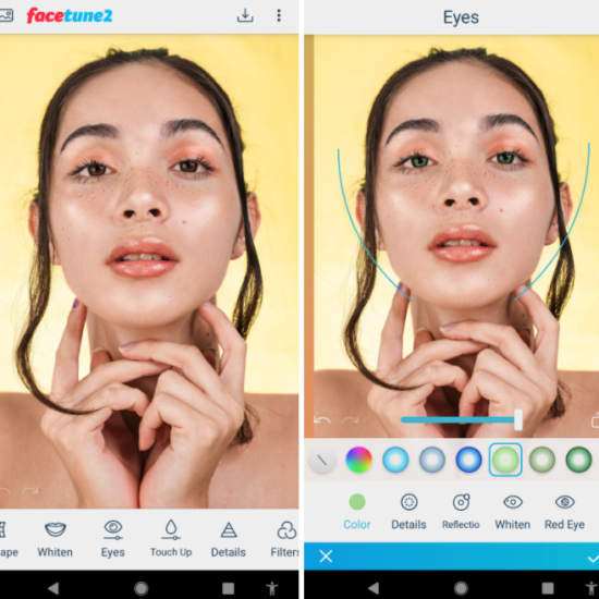 change your eye color with photo selfie editor app