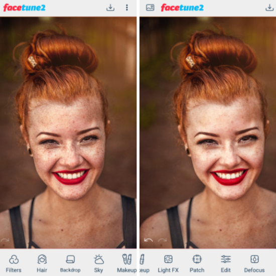 how to take a selfie portrait before after red head woman